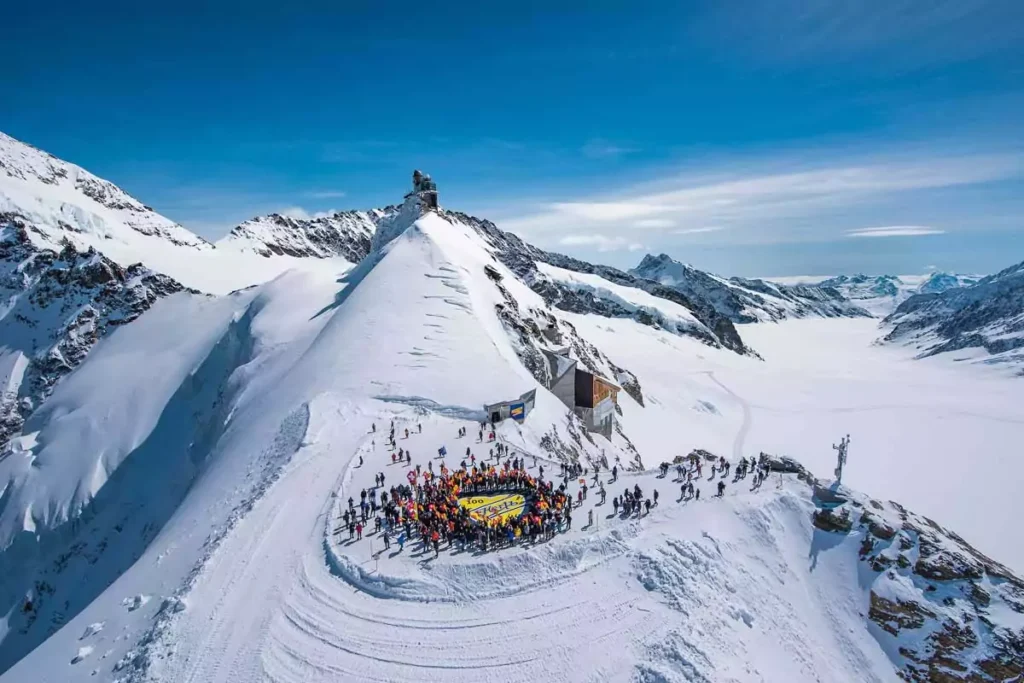 Bild: Hertz-Jubiläum auf dem Jungfrau-Gletscher